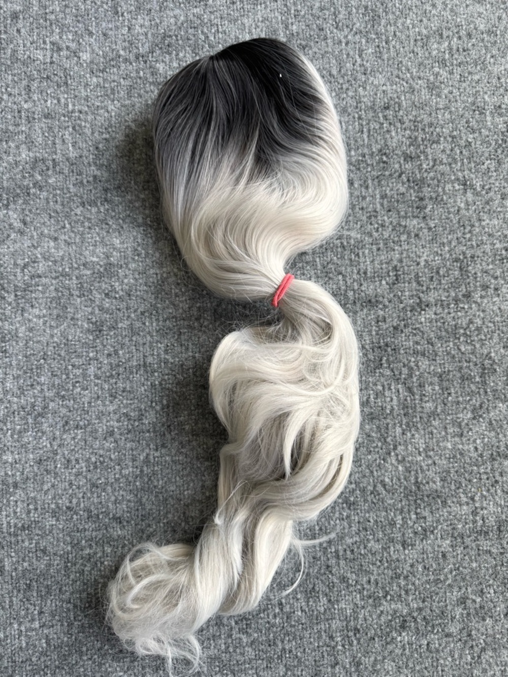Black-to-White Long Ombre Wig Halloween Accessory Adult One Size